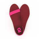 Gheta multifunctional active sandal and insole front in burgundy and fucsia – light, custom-fit, antibacterial and breathable.