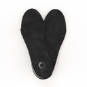 Gheta multifunctional lifestyle sandal and insole front in black – made from Italian leather, light, custom-fit and antibacterial.