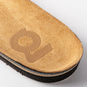 Gheta multifunctional lifestyle sandal and insole back in light brown and black – featuring an upper made from Italian leather and a flexible strap.