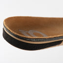 Gheta multifunctional lifestyle sandal and insole with flexible strap in light brown and black – made from Italian leather, light, custom-fit and antibacterial.