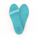 Gheta multifunctional travel sandal and insole front in aqua – light, custom-fit and antibacterial.