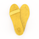 Gheta multifunctional travel sandal and insole front in yellow – light, custom-fit and antibacterial.