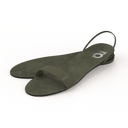Gheta multifunctional lifestyle sandal and insole in olive – made from Italian leather, light, custom-fit and antibacterial.