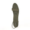 Gheta multifunctional lifestyle sandal front in olive – made from Italian leather, light, custom-fit and antibacterial.